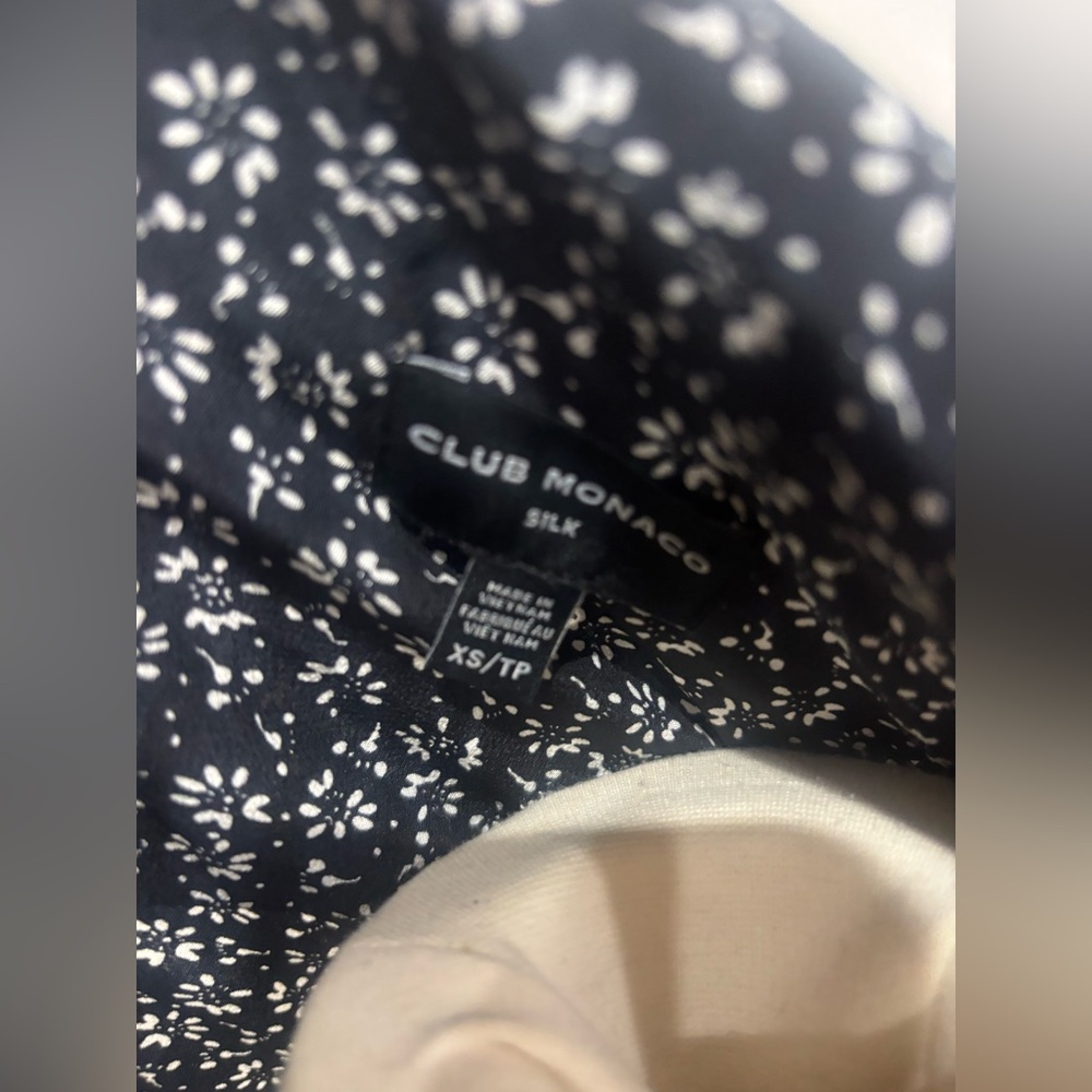 Club Monaco Open Neck Silk Shirt Dress, Size: XS - Picture 8 of 12